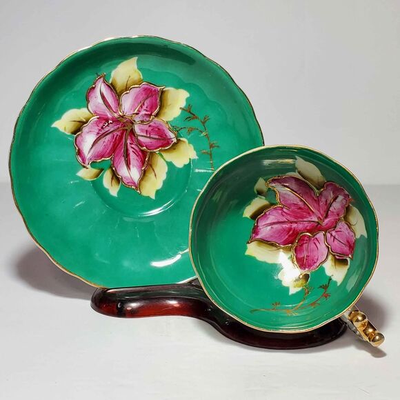 Teacup and Saucer Pink Flower Vintage - Picture 2 of 10